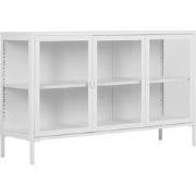 Dressoir Wit Metaal - 3 Deuren - 140x40x85cm - Brisbane