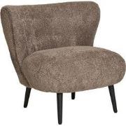Fauteuil Bouclé Bruin - Zithoogte 45cm - 78x70x73cm - Covelo