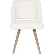 Eetkamerstoel Wit Stof - Zithoogte 48cm - 59,5x53x83,5cm - Yves  - Set...