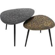 Salontafel Driehoek Metaal - 80x60x43cm - Set Van 2 - Patina