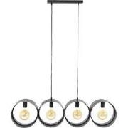 Hanglamp Zwart Metaal - 120x15x150cm - 4-Lichts