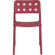 Tuinstoel Rood Kunststof - 53x46x80cm - Serra - Set van 4