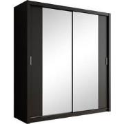 Meubella - Kledingkast Blake - Mat Zwart - 200 cm - Met spiegel