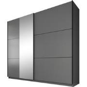 Meubella - Kledingkast Samantha - Grijs - 236 cm - Met spiegel