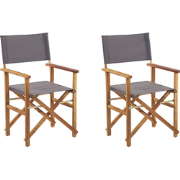 CINE  - Tuinstoel set van 2 - Grijs/Lichtbruin - Polyester
