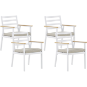 CAVOLI  - Tuinstoel set van 4 - Wit/Beige - Aluminium