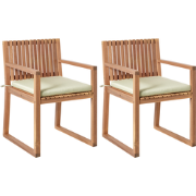 SASSARI PREMIUM - Tuinstoel set van 2 - Bruin/Lichtgroen - Acaciahout