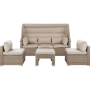 COCCOLIA - Loungeset voor 5 - Lichtbruin - PE rotan