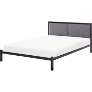 CLAMART  - Tweepersoonsbed - Zwart/Grijs - 140 x 200 cm - Metaal
