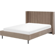 VILETTE  - Tweepersoonsbed - Taupe - 140 x 200 cm - Fluweel