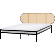 BOULIN - Tweepersoonsbed - Zwart - 160 x 200 cm - PE rotan