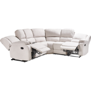 ROKKE - Hoekbank handmatig verstelbaar - Lichtbeige - Polyester