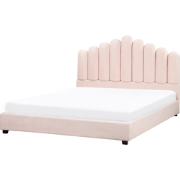 VINCENNES - Bed - Pastelroze - 160 x 200 cm - Fluweel