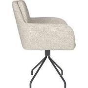 Housecraft Living Pete Eetkamerstoel Draaibaar Metaal Spider Off-White