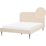 FLAYAT  - Tweepersoonsbed - Lichtbeige - 140 x 200 cm - Bouclé