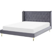 FORBACH  - Tweepersoonsbed - Grijs - 160 x 200 cm - Fluweel