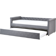 LIBOURNE - Onderschuifbed - Donkergrijs - 90 x 200 cm - Polyester