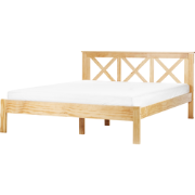 TANNAY  - Tweepersoonsbed - Lichtbruin - 160 x 200 cm - Dennenhout