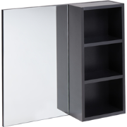 JOINVILLE - Badkamerwandkast met spiegel - Zwart - Vezelplaat