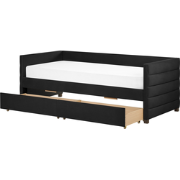 MARRAY - Slaapbank - Zwart - 90 x 200 cm - Fluweel