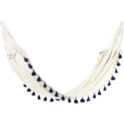 VERCELLI - Hangmat - Beige/Donkerblauw - Katoen