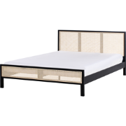 SALERNAS - Tweepersoonsbed - Zwart - 180 x 200 cm - Dennenhout