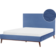 BAYONNE - Tweepersoonsbed - Blauw - 180 x 200 cm - Fluweel