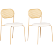 ADAVER - Eetkamerstoel set van 2 - Lichtbeige - Metaal