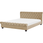 AVALLON - Waterbed - Beige - 160 x 200 cm - Fluweel