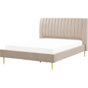 MARVILLE  - Tweepersoonsbed - Zandbeige - 180 x 200 cm - Fluweel