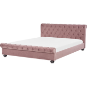 AVALLON  - Tweepersoonsbed - Roze - 180 x 200 cm - Fluweel