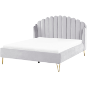 AMBILLOU - Tweepersoonsbed - Lichtgrijs - 160 x 200 cm - Fluweel