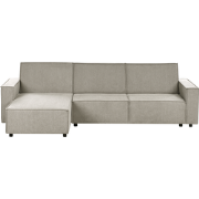 ROMEDAL - Hoekslaapbank - Beige - Rechtszijdig - Polyester