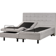 DUKE  - Tweepersoonsbed - Lichtgrijs - 160 x 200 cm - Polyester
