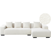 LUNGO - Hoekbank - Wit - Linkerzijde - 285 cm - Bouclé