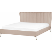 MIRIBEL - Tweepersoonsbed - Taupe - 180x200 -  Fluweel