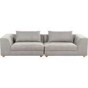 LERMON - Driezitsbank - Lichtgrijs - Polyester