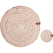 QUININE - Set van 12 placemats en onderzetters - Natuurlijk - Jute
