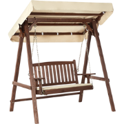 CAVIOLA - Schommelbank - Beige - Vurenhout