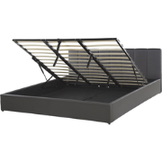 DREUX  - Bed met opbergruimte - Donkergrijs - 180 x 200 cm - Kunstleer