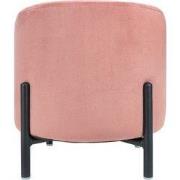 QUVIO Poef met vier metalen poten - Velvet -  Vintage roze