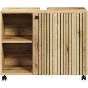 Onderkast met wielen, 1 deur en 2 open vakken L80 cm - PUREBLISS