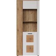 Vitrine met 2 deuren, waarvan 1 met gehard glas L80 cm - VITORIA