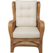 Fauteuil in rotan en stof L70 cm - GUSTAVE