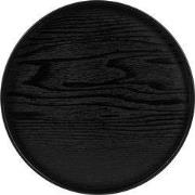 QUVIO Houten dienblad rond - Maat XL - Diameter 33 cm - Zwart