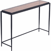 Grote console van gerookt glas en zwart metaal L110 cm - IGLOO