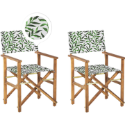 CINE  - Tuinstoel set van 2 - Groen/Hout/Blad - Polyester