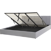 DREUX  - Bed met opbergruimte - Lichtgrijs - 180 x 200 cm - Polyester
