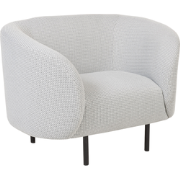 LOEN - Fauteuil - Wit/Zwart - Polyester