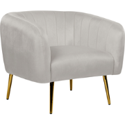 LACONIA - Fauteuil - Lichtgrijs - Fluweel